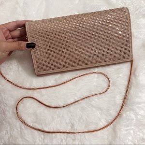 Bling clutch. Blush pink color.